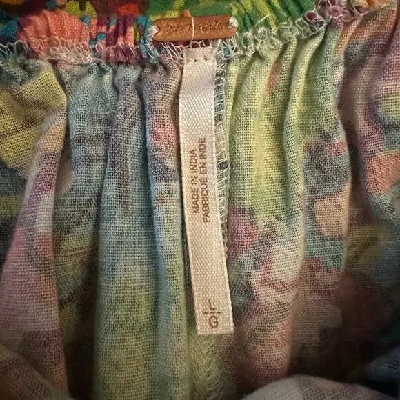 Free People Retro 60s 70s Floral Psychedelic Saffron Halter Maxi Dress Large - Picture 11 of 14